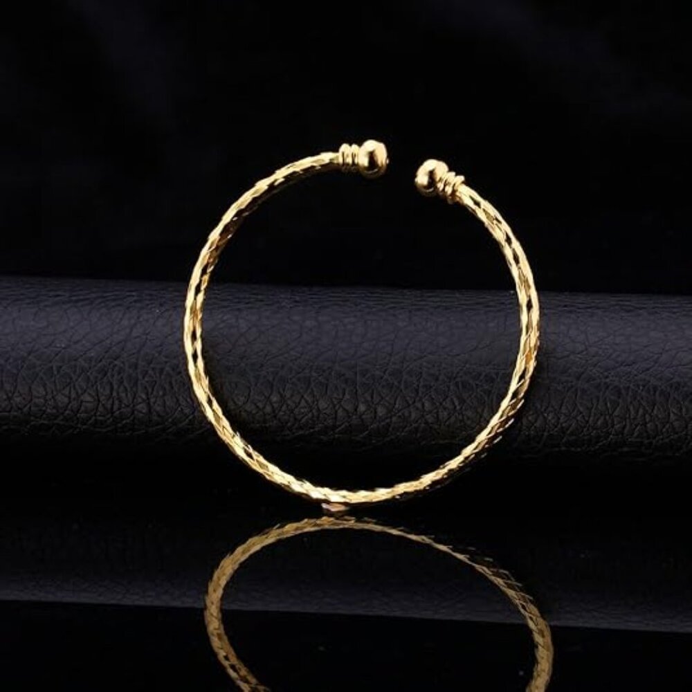 Neiman Marcus 18K Real Gold Plated Unisex Cuff Bracelet